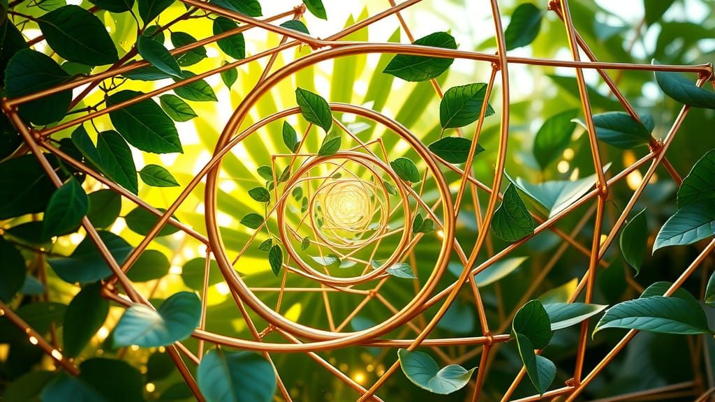 Fibonacci Botanical Geometry in Photorealistic Style