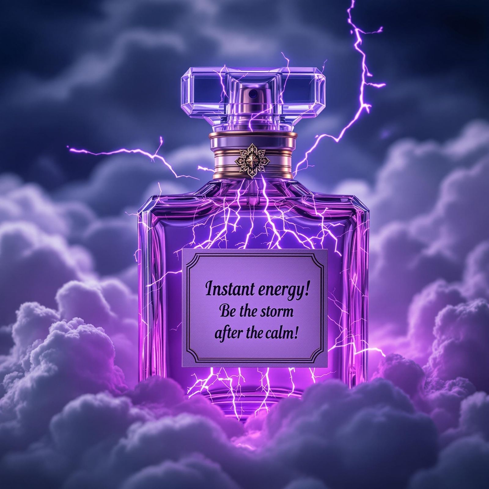 Glowing Perfume in Elegant Glass Bottle with Lightning Bolt ...
