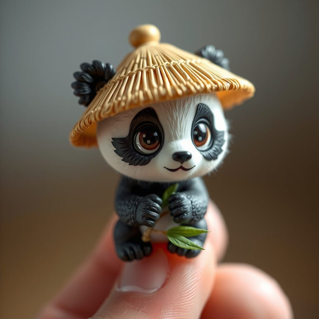 Chibi Panda in Traditional Vietnamese Attire