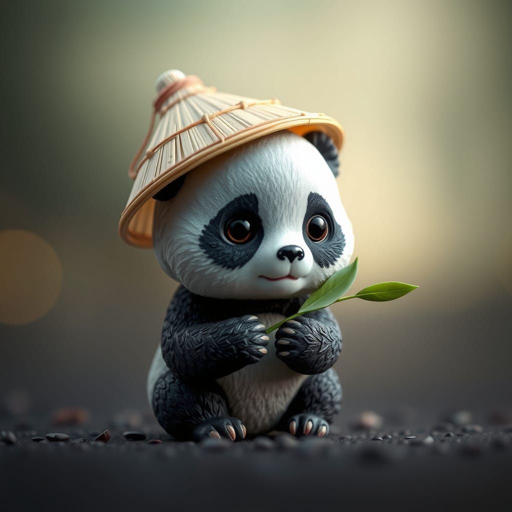 Chibi Panda in Traditional Vietnamese Attire