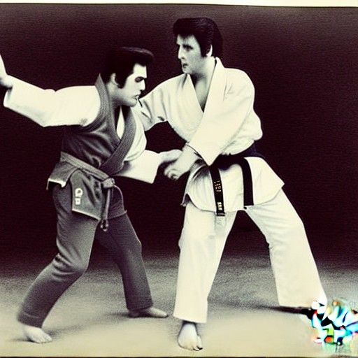 Elvis Presley Karate Tiger, Vintage Photograph