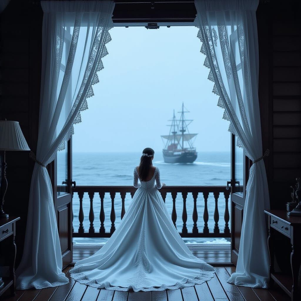 Bride's Veil Separates Reality from Stormy Ocean Drama