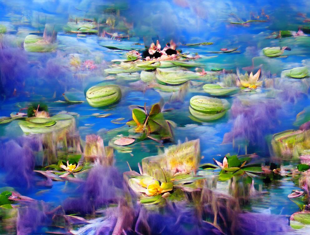 Impressionist Water Lilies Dreamscape Digital Painting