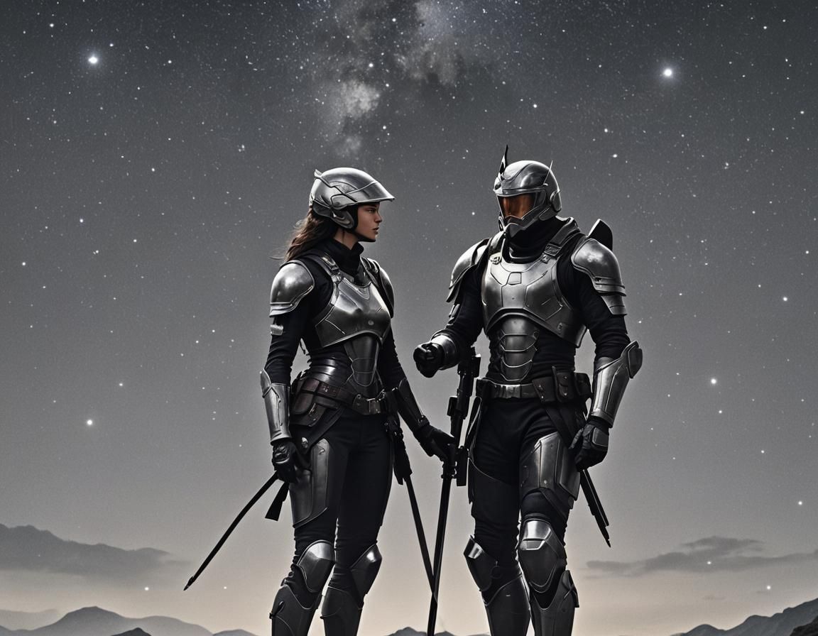 Romantic Lo-fi Photo of Lovers Under Stars