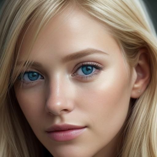 Stunning Close-Up Portrait of a Blonde Woman
