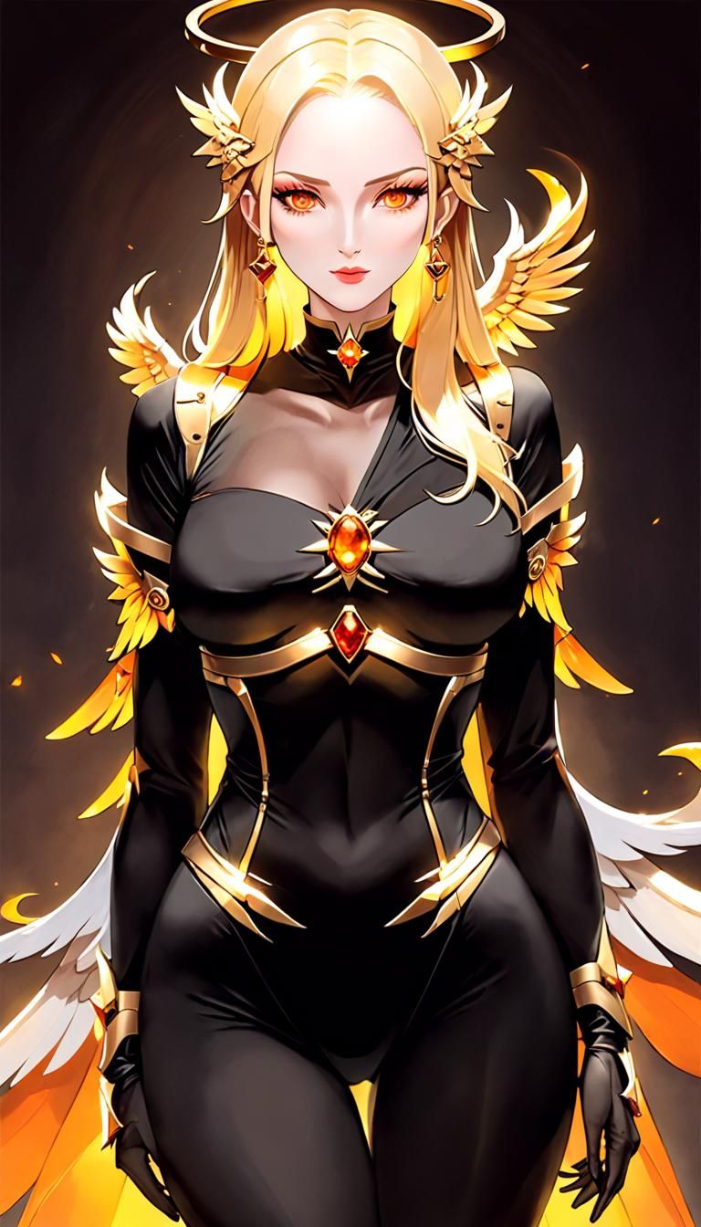 Nephalem Balance: Angel and Demon with Multiple Wings