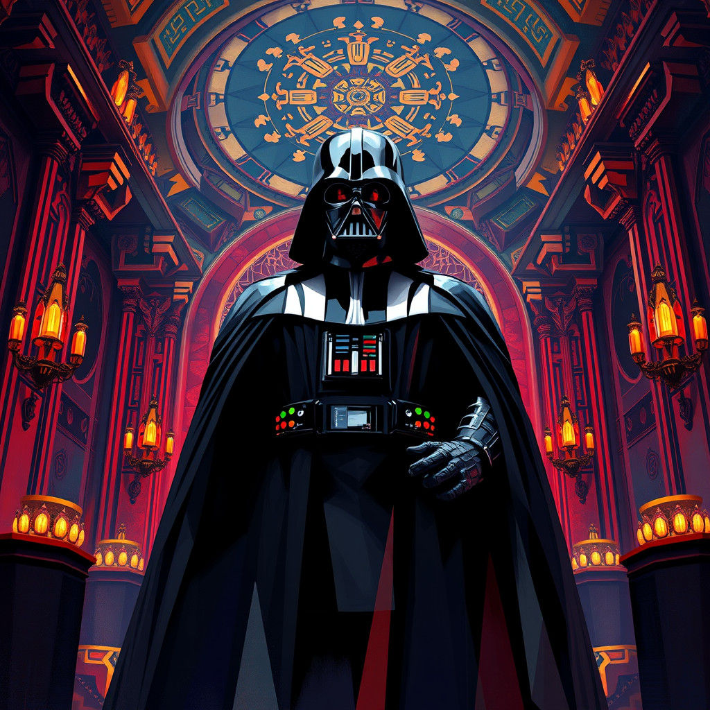 Darth Vader in Cubist Art Deco Style
