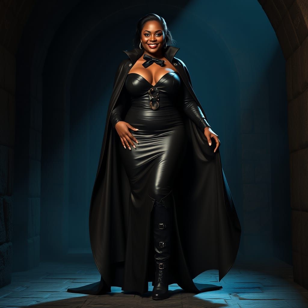 Elegant Vampire Countess in Gothic Romance Attire