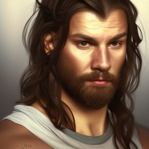 Viking Warrior in Intense Gaze
