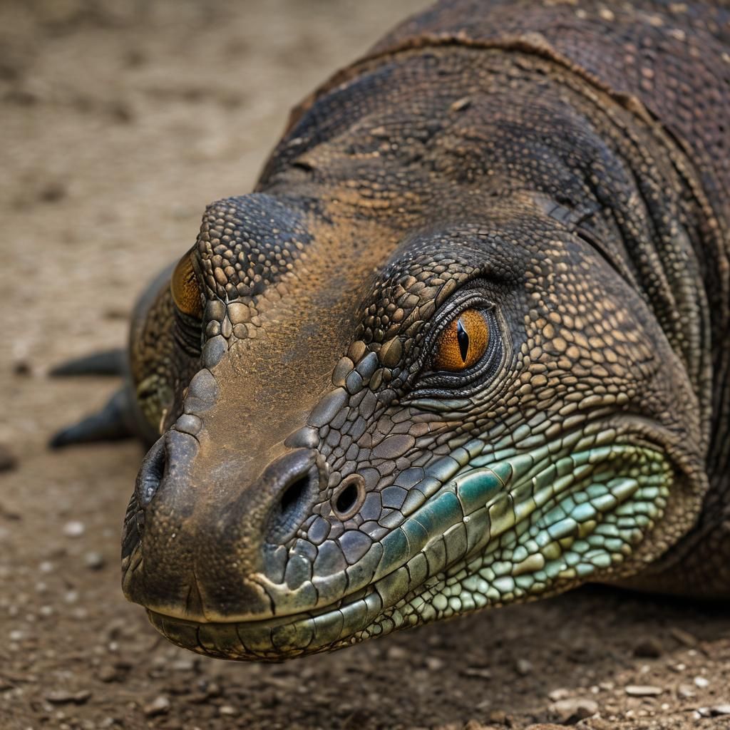 Komodo Dragon: Intimate Reptilian Portrait