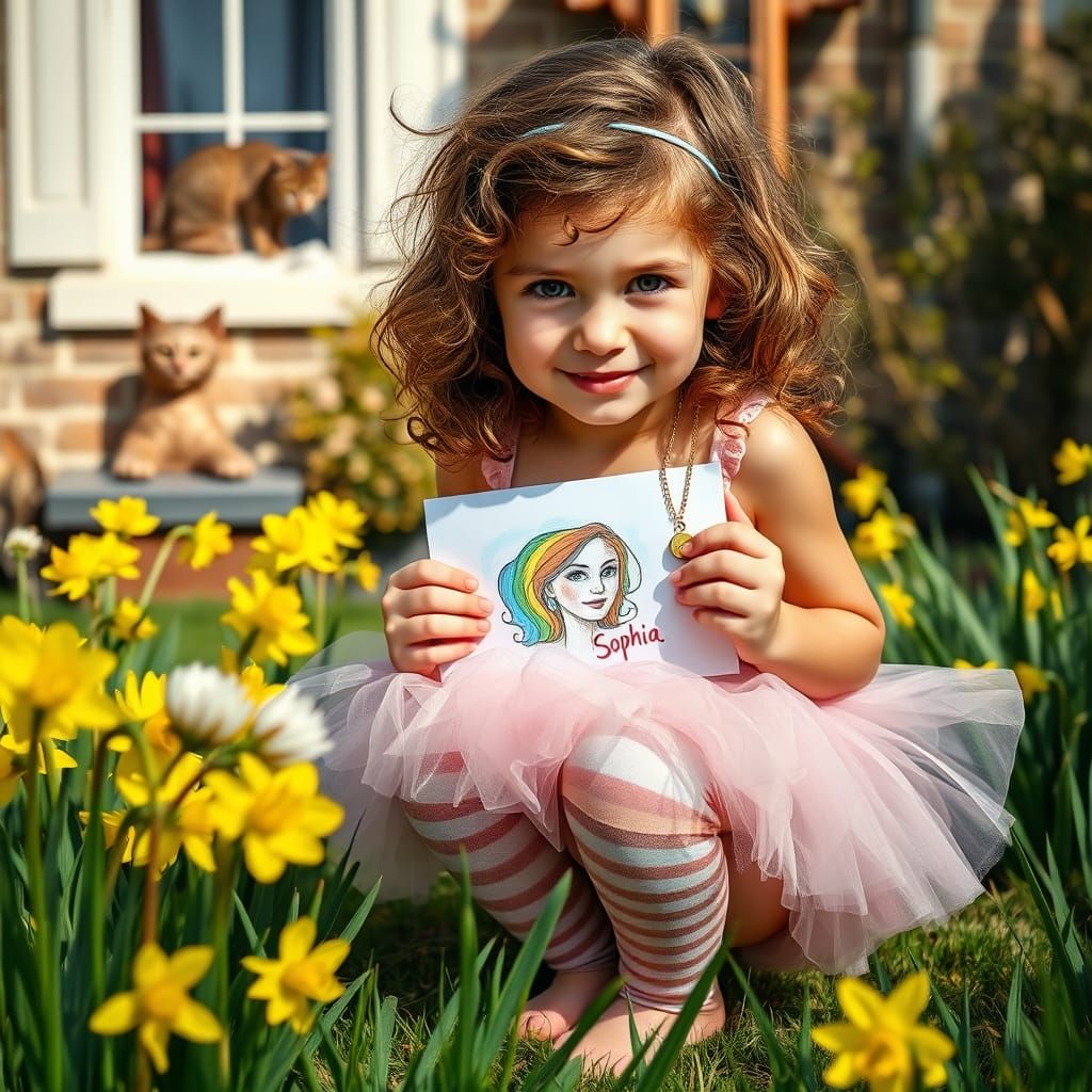 Whimsical Childhood Portrait in Vibrant Garden