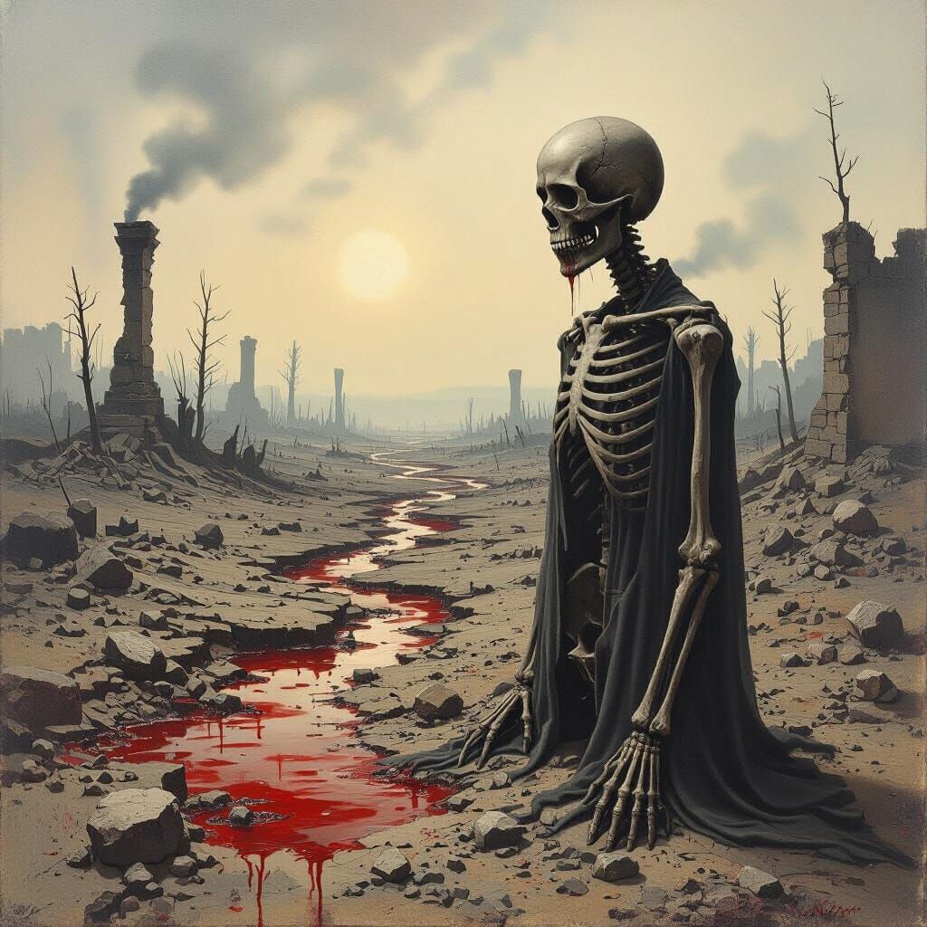 War-Torn Landscape in Apocalyptic Style