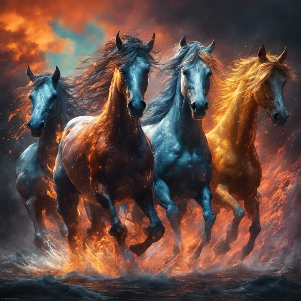 Horses Dancing in Moonlight: Dark Fantasy Concept Art