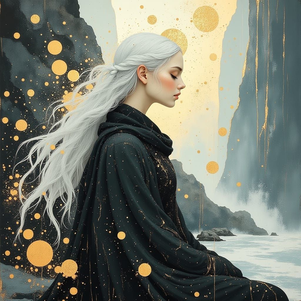 Ethereal White Haired Warrior Goddess