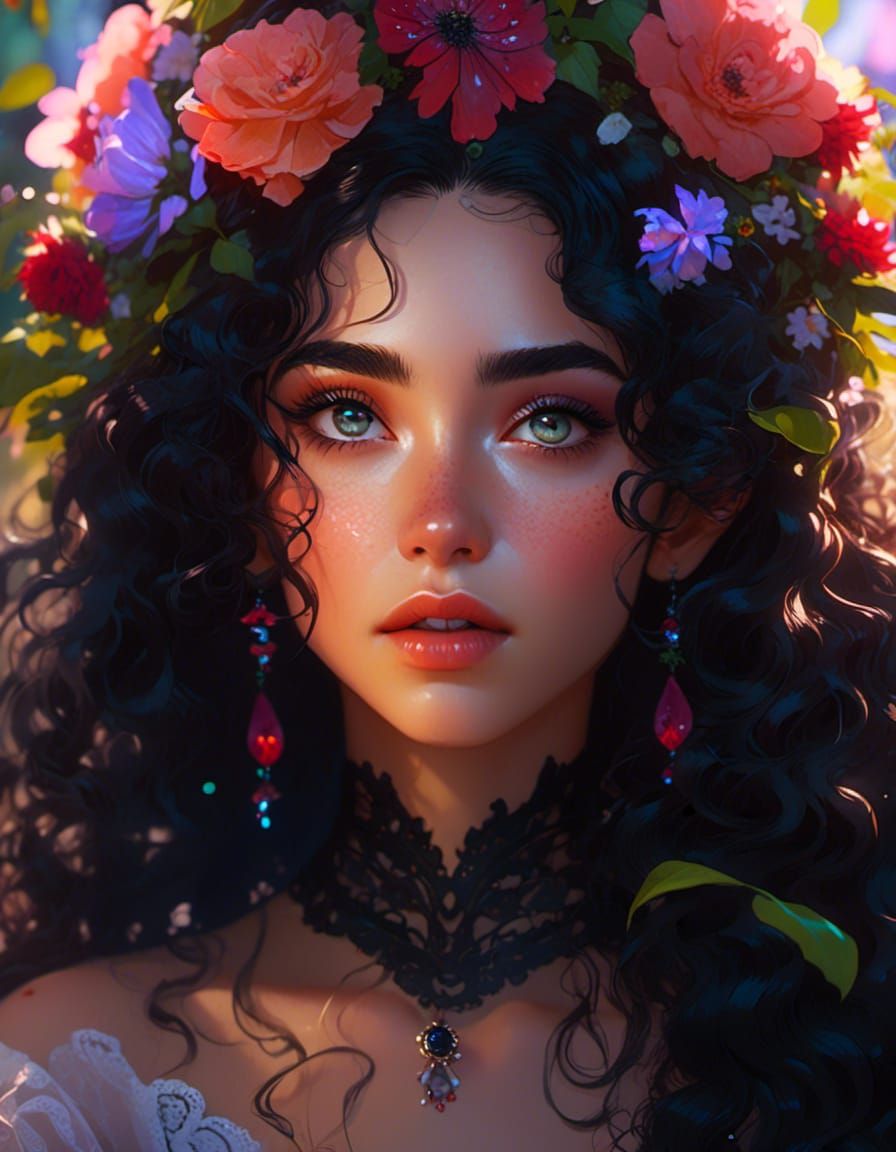 Fae Woman Portrait in Comicbook Realism