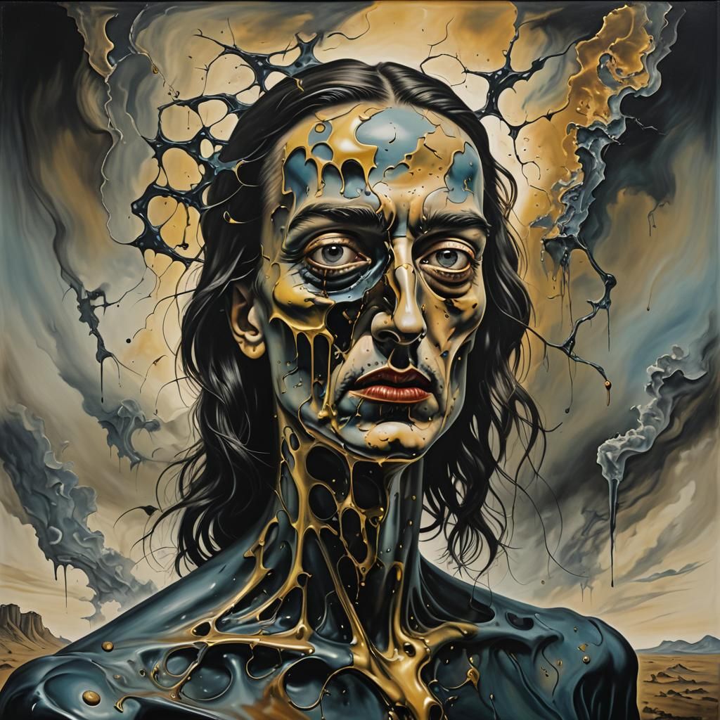 Surreal Melting Landscape in Salvador Dali Style