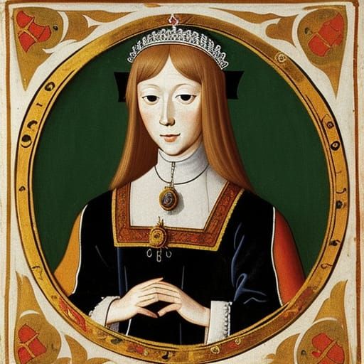 Medieval Portrait of a Young Princess in Gothic Style