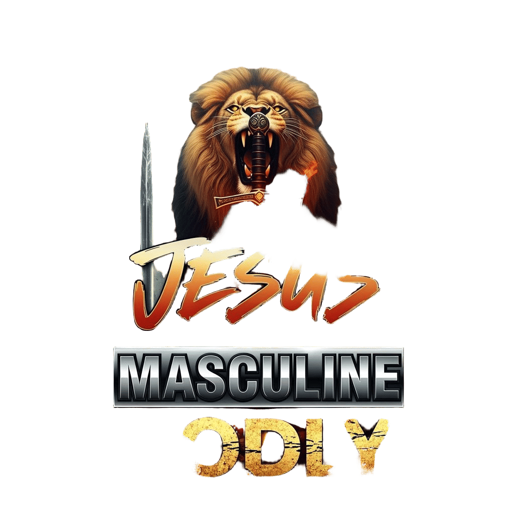 Faith-Based Streetwear Graphic with Lion and Sword