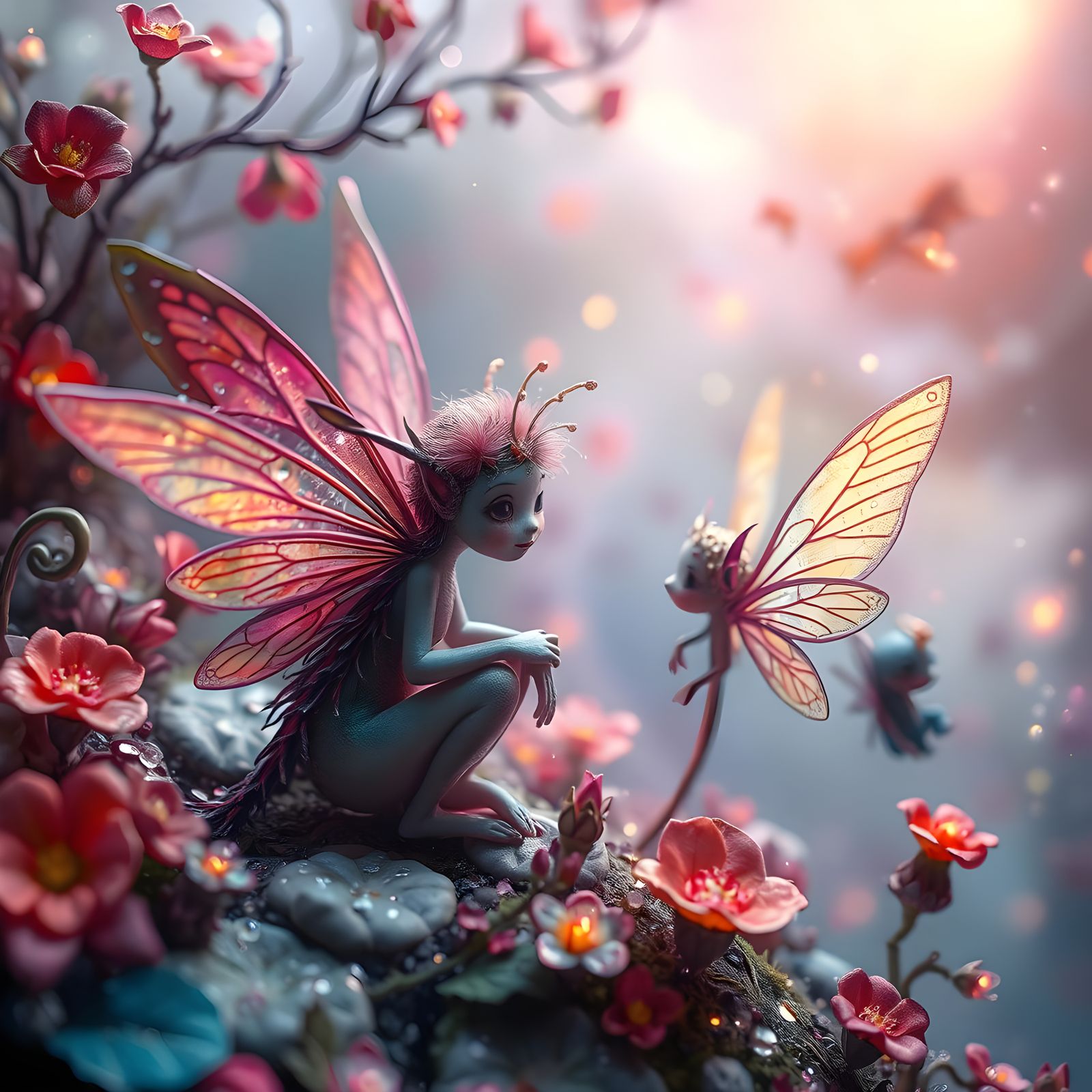 Surreal Fairy Portraits in Dali-Inspired Style with Intricat...
