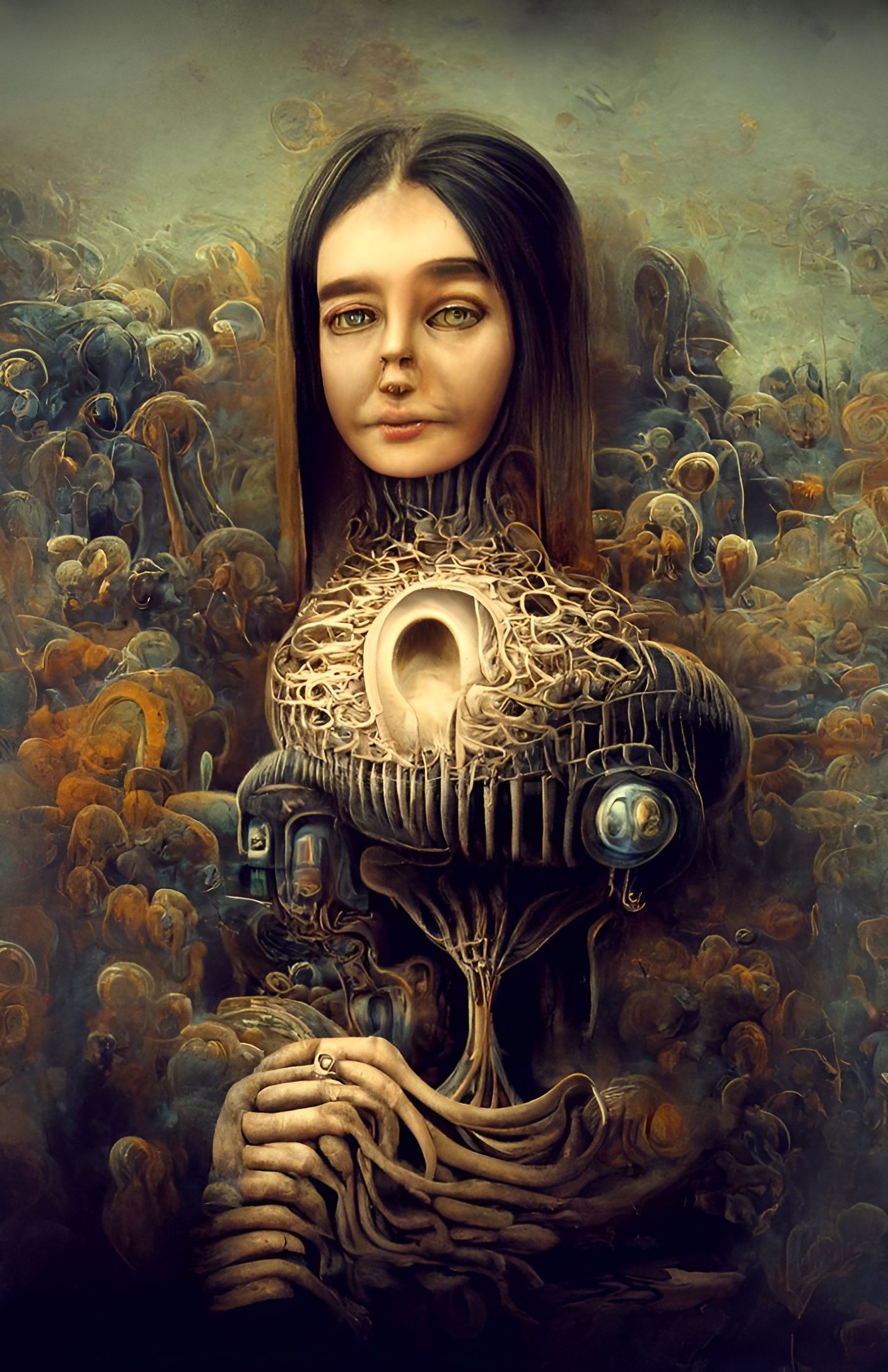 Surreal Personification Painting in Calotype Style