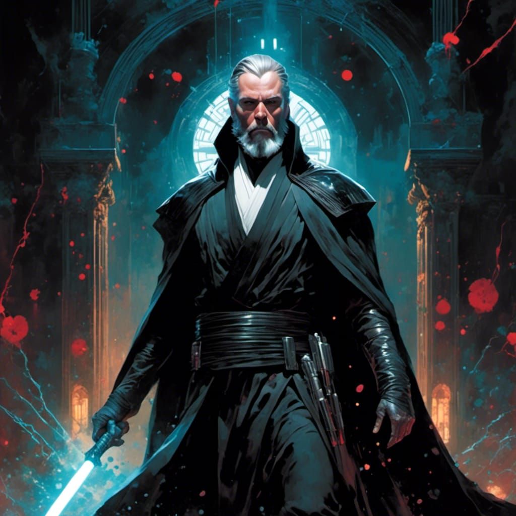 Menacing Sith Lord Portrait in Style of Clayton Crain