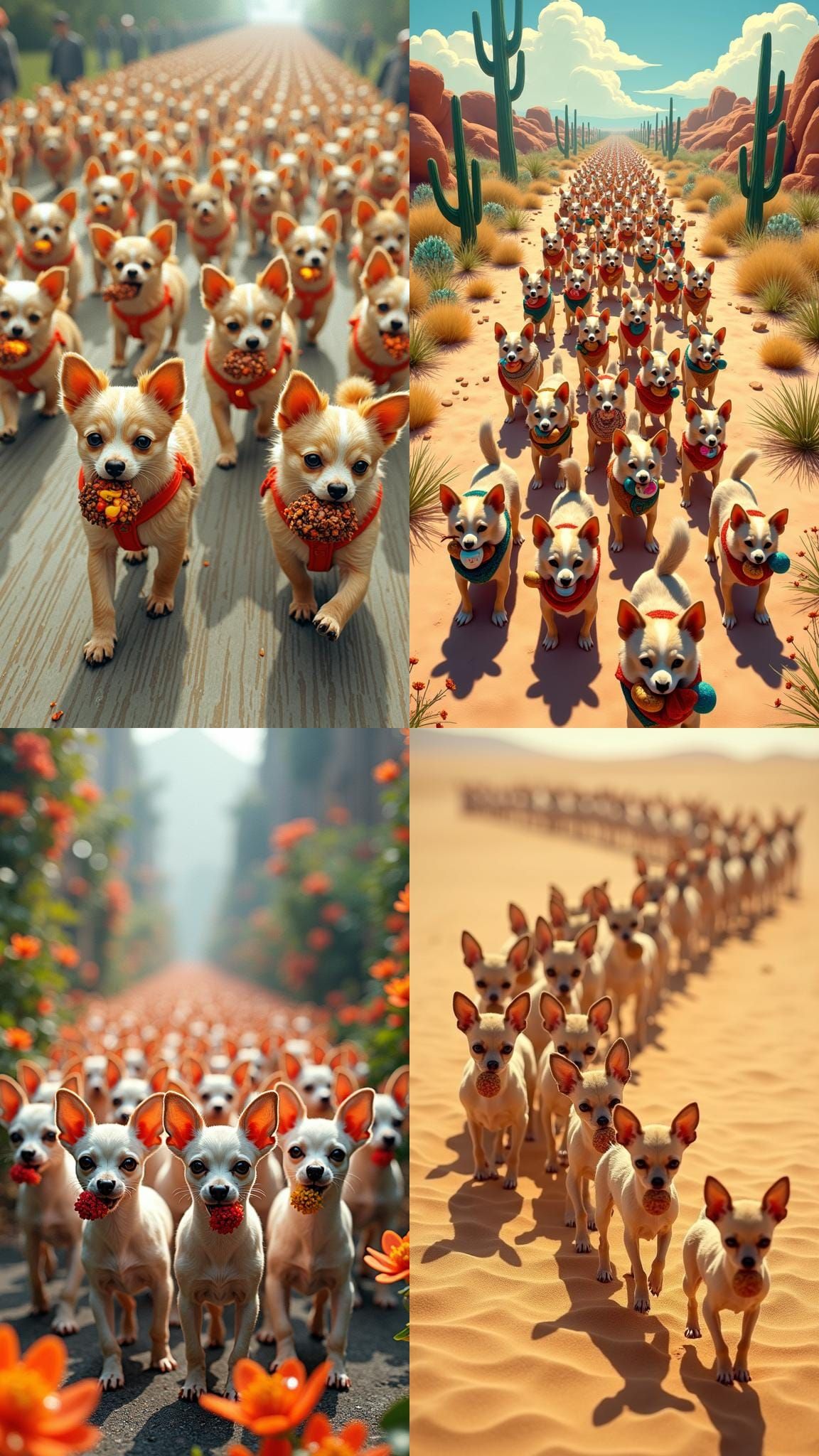 Chihuahua Army United by Treats