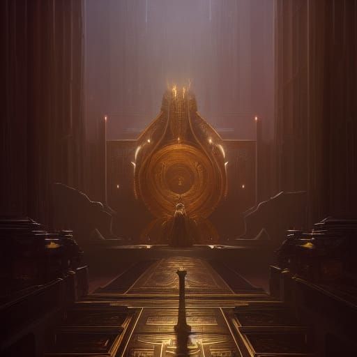 Intricate Dark Fantasy Throne Room in 8K Resolution