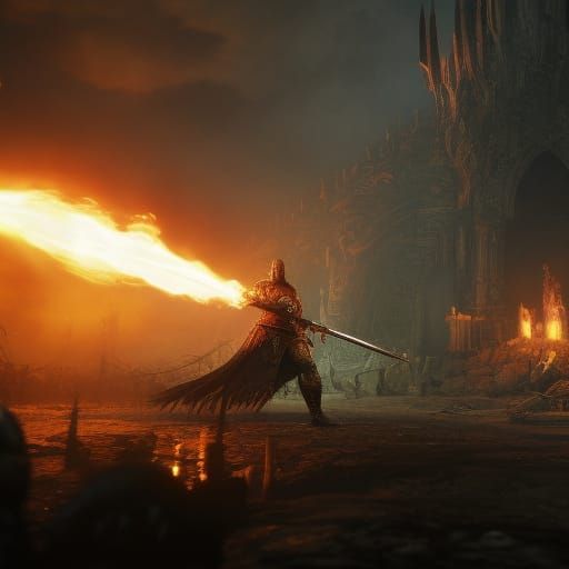 Gwyn, Lord of Cinders in Hyperrealistic Detail