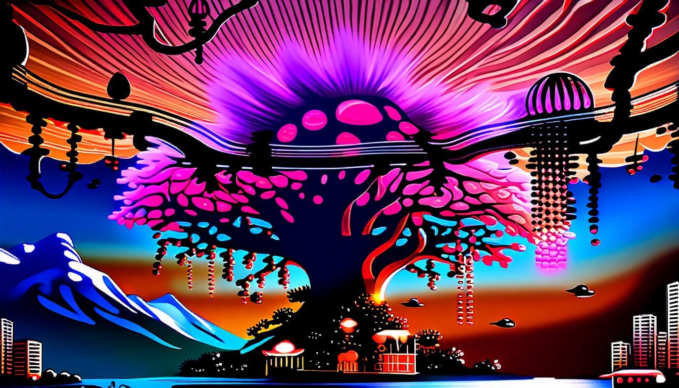 Colossal World Tree on Titanic Turtle with Canopy City