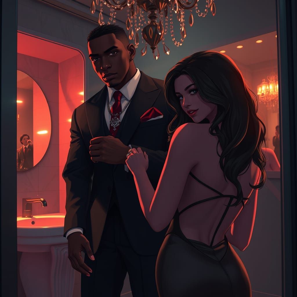 Dark Fantasy Romance in a Surreal Glow