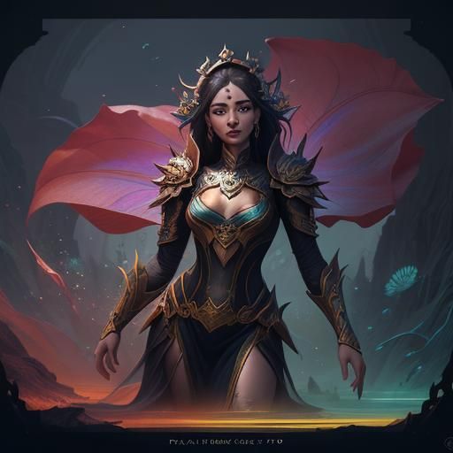 Lotus Woman: Detailed Fantasy Concept Art