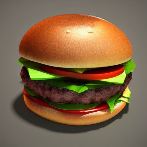 Hyperrealistic 3D Burger Render on Artstation