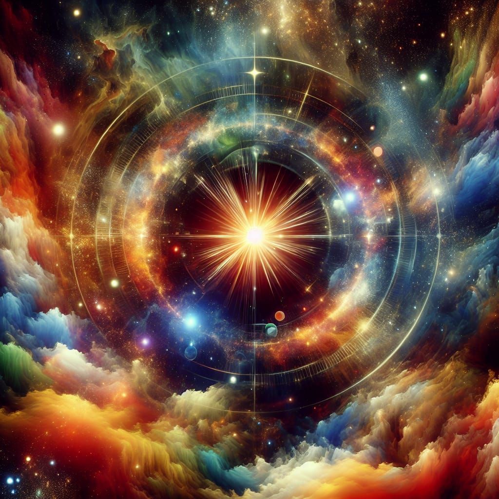 Radiant Circle Emanating Energy in Cosmos