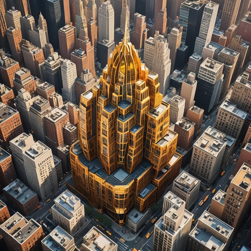 Futuristic Mango Building in New York: Digital Art