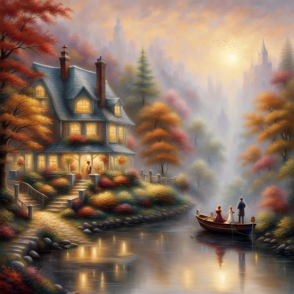 Autumn Coffee Cup in Ethereal Fantasy Style