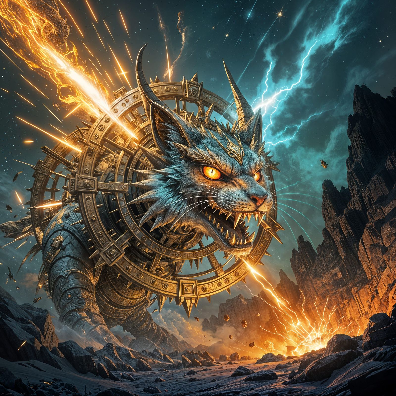 Metallic Dragon Clockwork Artifact with Glowing Eyes