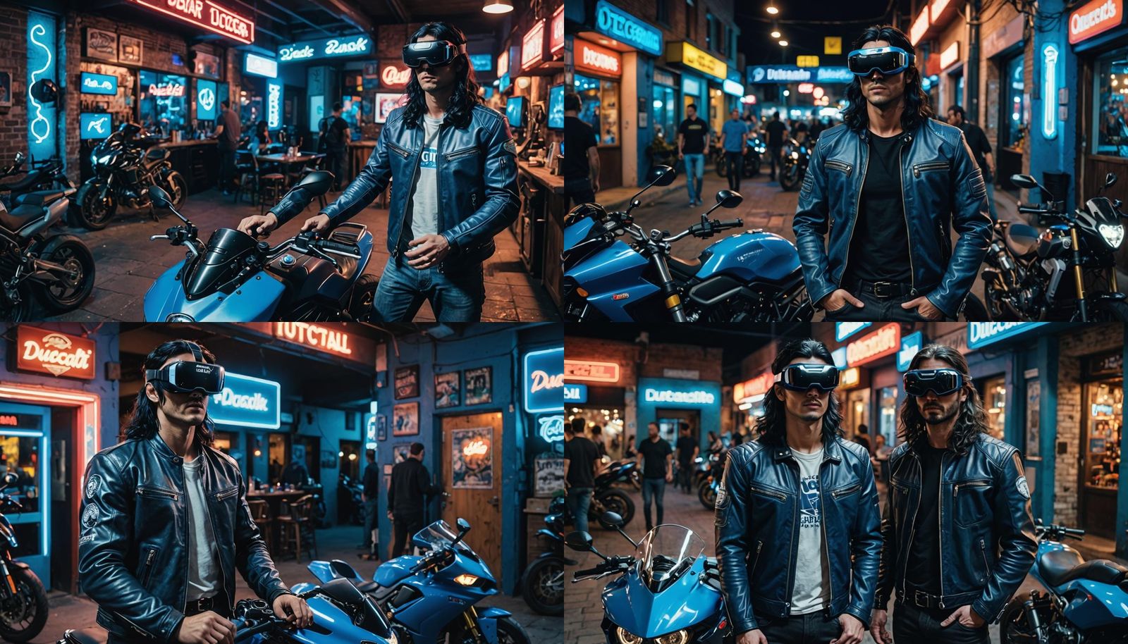 VR Biker at Night: Cinematic Film Still