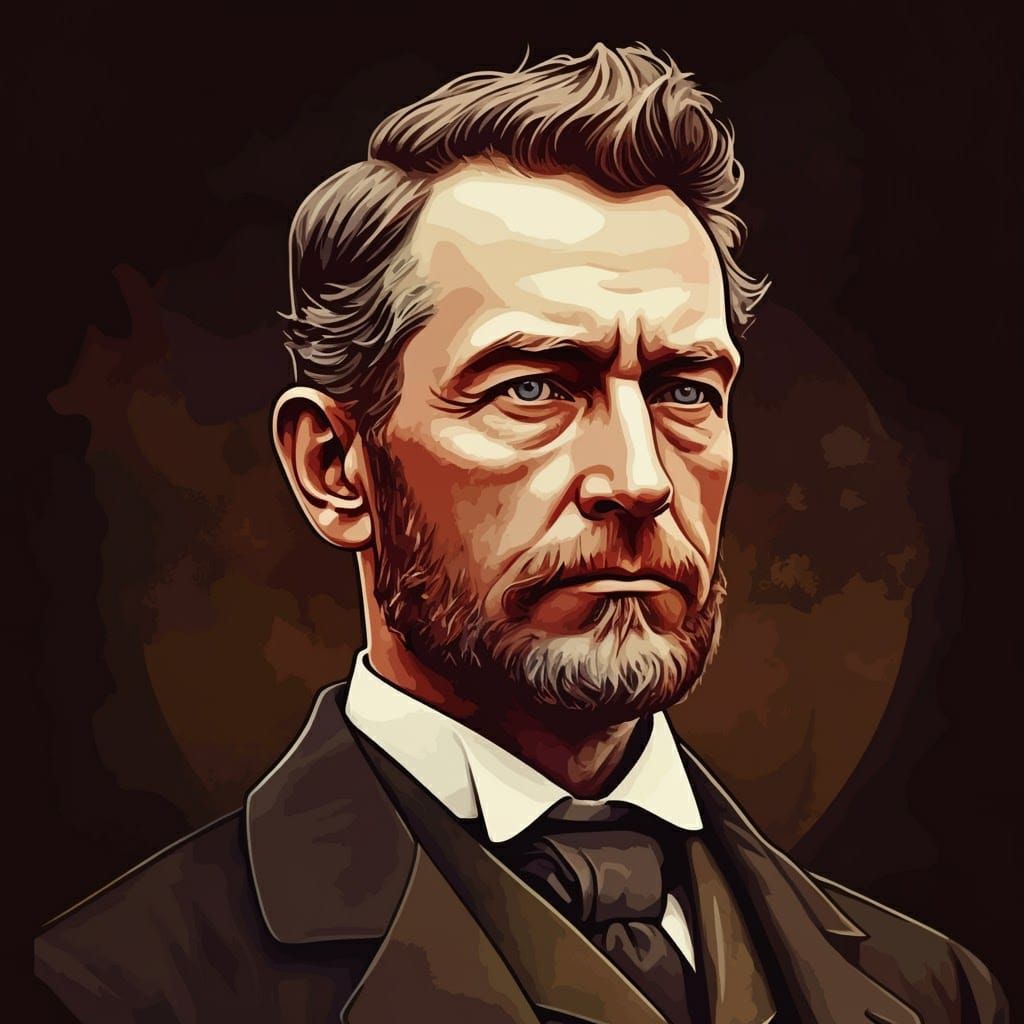 President Garfield Vector Portrait Logo in Digital Art Style