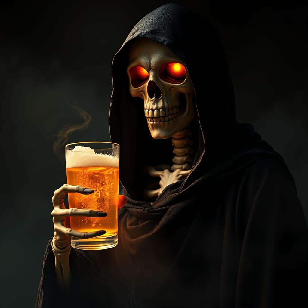 Ethereal Skeletal Figure in Gothic Fantasy Style