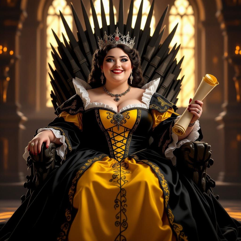Obese Queen on the Iron Throne