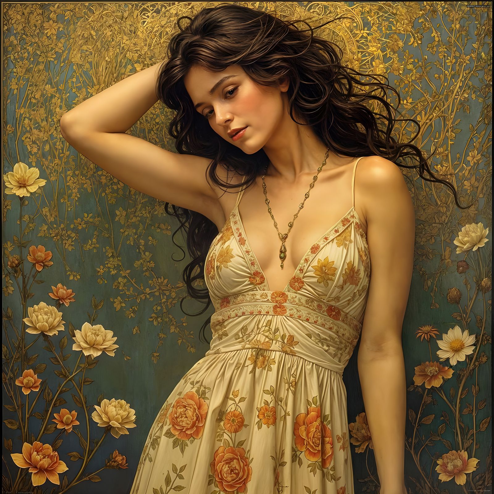 Alphonse Mucha's The Beautiful One in Art Nouveau Style