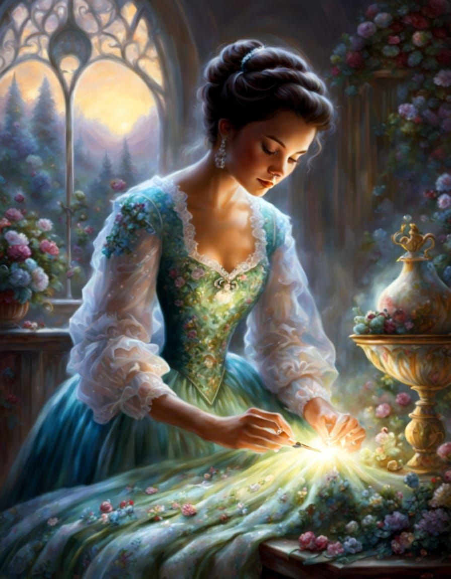 Seamstress Completes Ethereal Fantasy Gown in Mist