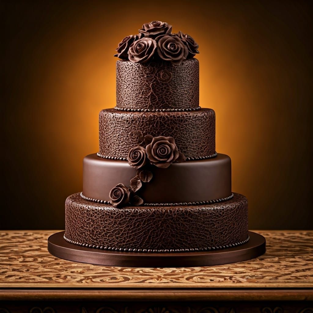 Decadent Chocolate Cake Masterpiece with Chocolate Roses