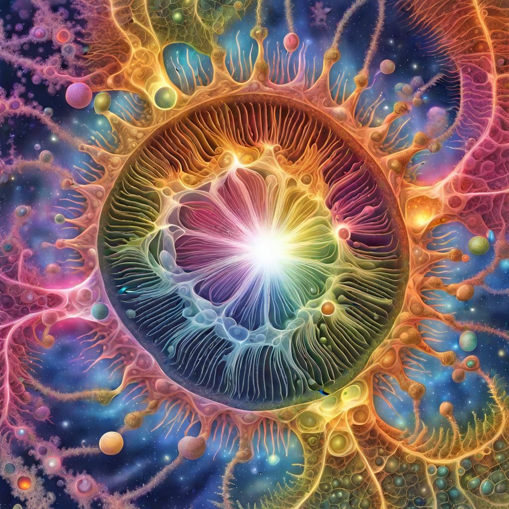 Cellular Microcosmos: Abstract Art in Spectral Colors