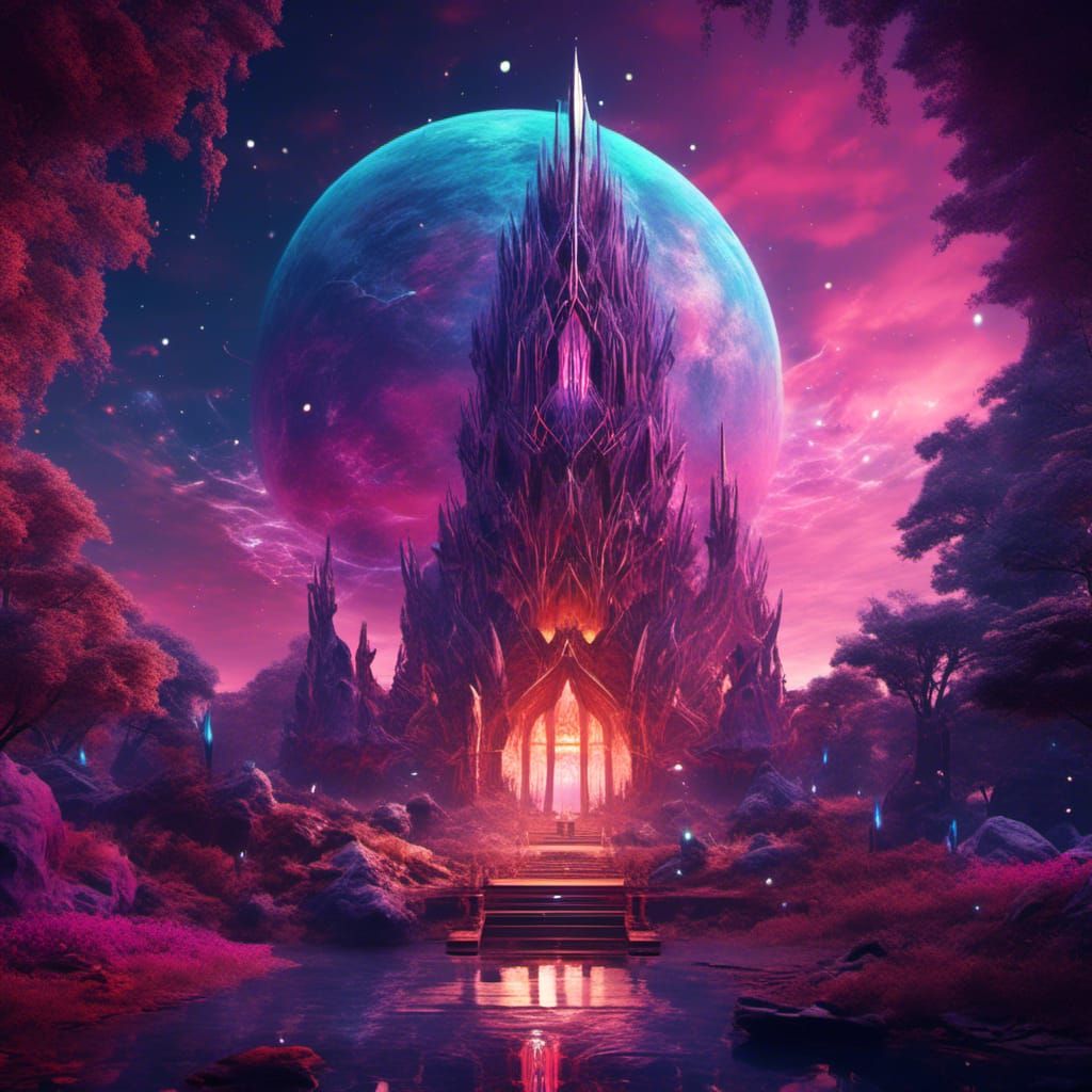 Cosmic Mina Ashido: Detailed Fantasy Concept Art