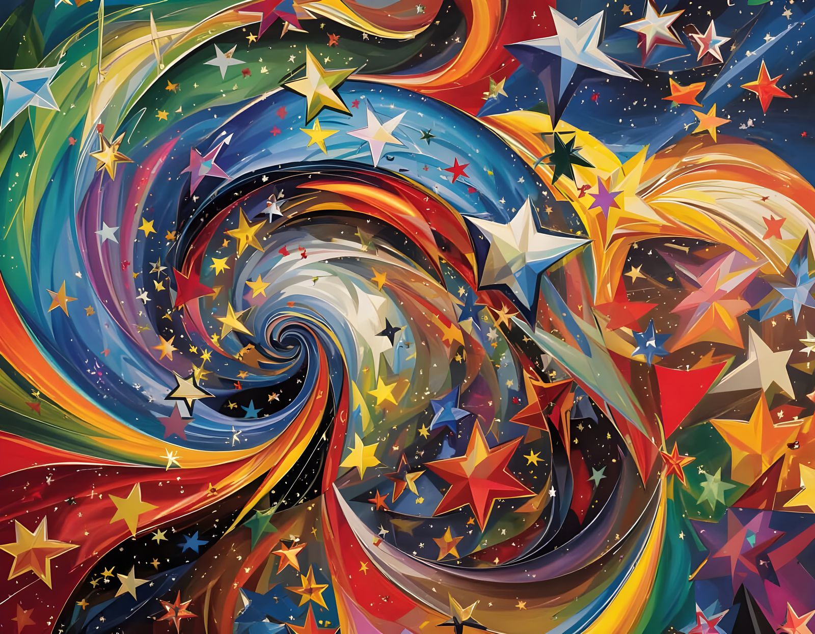 Vivid Kaleidoscope of MultiPatterned 3D Stars