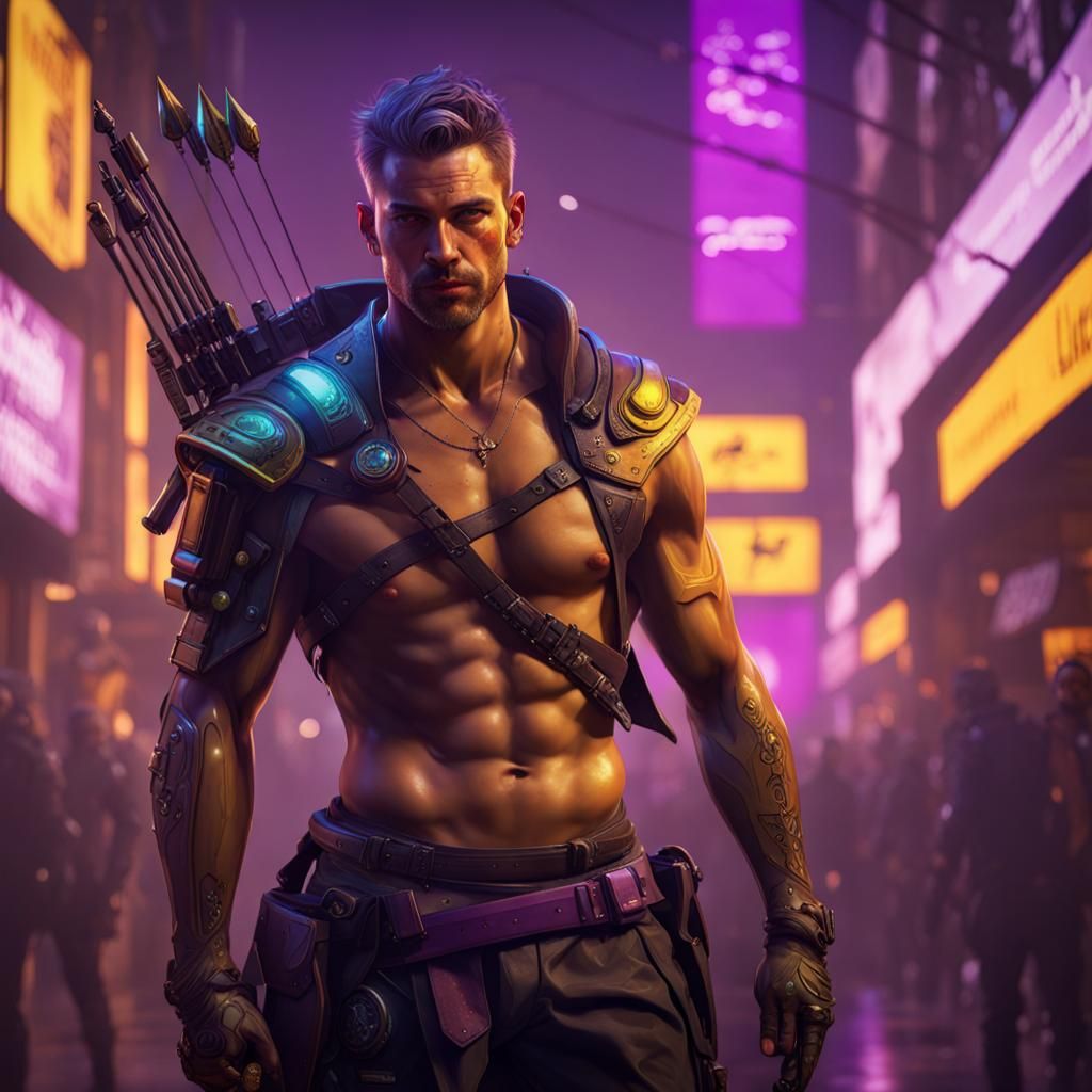 Cyberpunk Archer with Dynamic Lighting