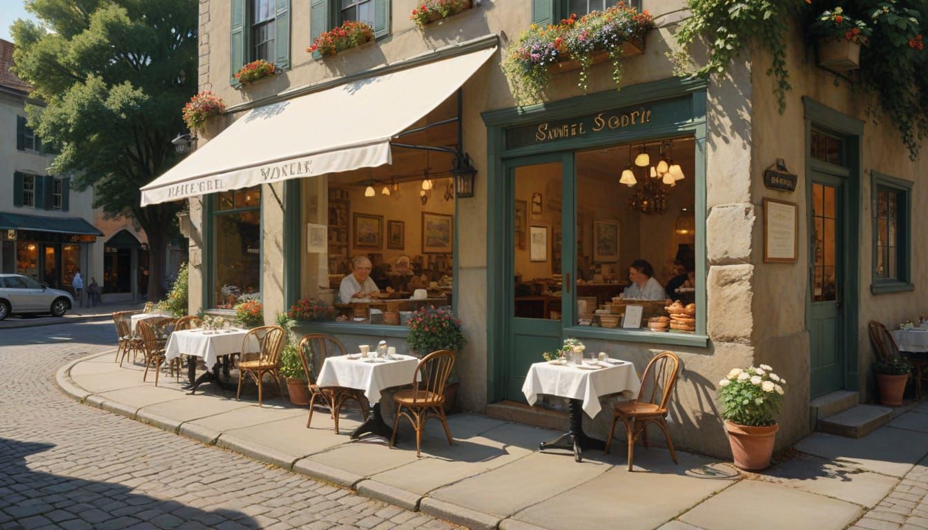 Charming Bakery and Coffee Shop in Impressionistic Style