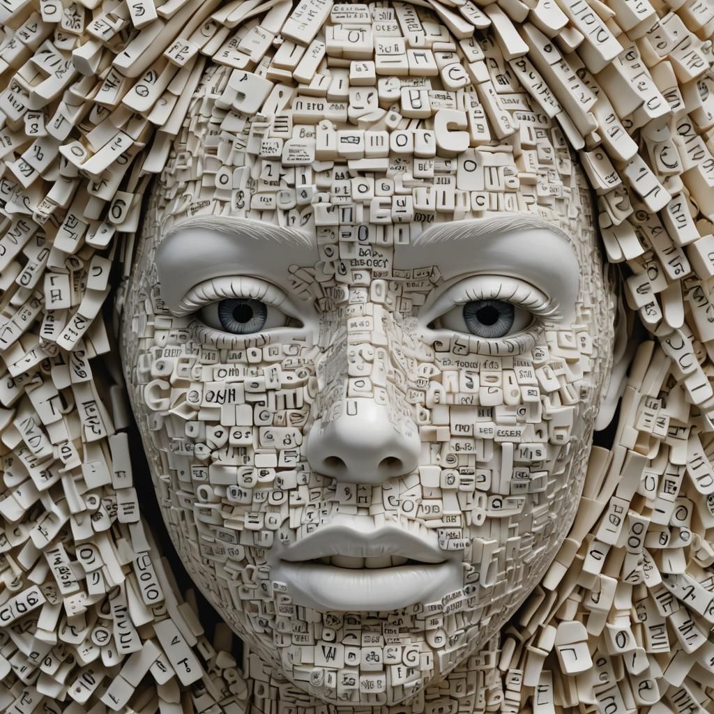 Porcelain Face Made of Words
