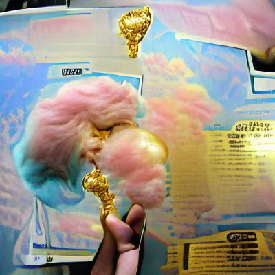 Golden Cotton Candy: Sweet AI Dream